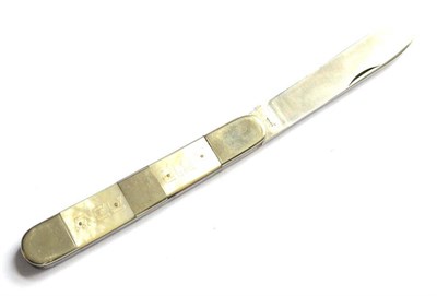 Lot 333 - A Large Folding Pocket Knife by Walker & Hall, Sheffield, with panelled German silver and mother of