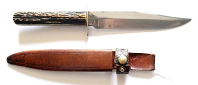 Lot 336 - A Bowie Knife by Brookes & Brookes, Sheffield, the 15cm clip point steel blade stamped with maker's