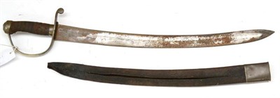 Lot 339 - A Victorian Constabulary Hanger, the 56cm broad single edge fullered steel blade with orange...