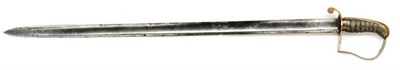 Lot 343 - A George III Yeomanry Heavy Cavalry Sword of 1796 Type, with plain 82cm single edge spear point...