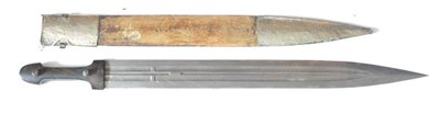 Lot 365 - A 19th Century Caucasian Quaddara, the 58cm double edge steel blade with three faint script...