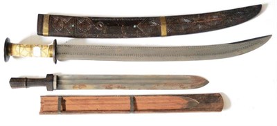 Lot 379 - A 19th Century Eastern Sword, possibly North Indian, the 63cm heavy single edge curved broad...