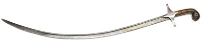 Lot 403 - An Early 19th Century Islamic Sword, the 78cm single edge curved steel blade with a narrow...