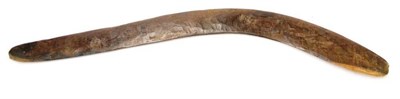 Lot 417 - An Australian Aborigine Fighting Stick, of flattened curved form, one side slightly domed, 79cm