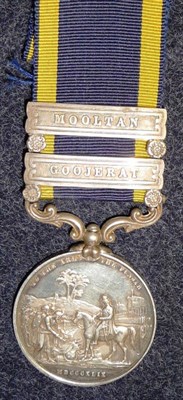 Lot 284 - A Punjab Medal 1849, with two clasps MOOLTAN and GOOJERAT, awarded to ANDREW WALSH, 10TH...