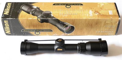 Lot 475 - A Nikon Extended Eye Relief Rifle Scope 2.5-8x28 EER, numbered KF209726 with elevation and...