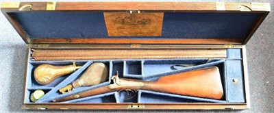 Lot 524 - A Charles Lancaster Percussion Cap Double Barrel Sporting Gun, the 74.5cm stub twist steel...