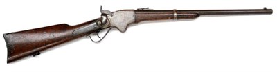 Lot 542 - A Spencer Model 1860 Cavalry Carbine, for .52 metallic rimfire cartridges, the 56cm steel...