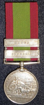 Lot 298 - An Afghanistan Medal 1881, with two clasps CHARASIA and KABUL, awarded to 1641, PTE.T.DRUMMOND,...