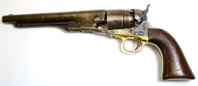 Lot 593 - A Colt Model 1860 Single Action Six Shot Percussion Army Revolver, 44 calibre, the 20.5cm steel...