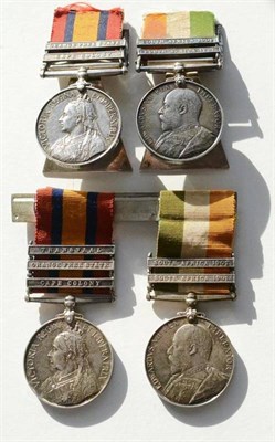 Lot 1 - Two Boer War Pairs:- the first awarded to LT.COL. J.W.LODGE, YORKSHIRE REGT, comprising Queen's...