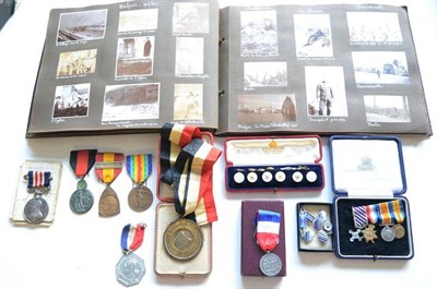 Lot 10 - A First World War Belgian Gallantry Group of Four Medals, comprising British Military Medal...