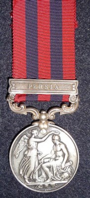 Lot 302 - An India General Service Medal 1854, with clasp PERSIA, awarded to J.BELL, 2ND BOMBAY EUR.L.I.