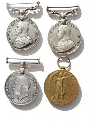 Lot 19 - A First World War Gallantry Group of Four Medals, awarded to 57322 PTE.J.MATTHEWS. 1/5...