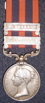 Lot 306 - An India General Service Medal 1854, with two clasps LOOSHAI and NAGA-1879-80, awarded to Sepoy...