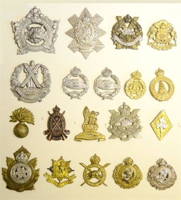 Lot 55 - A Collection of Nineteen Second World War Canadian Cap Badges, in brass, bi-metal and white...