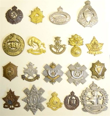 Lot 57 - A Collection of Nineteen Second World War Canadian Cap Badges, in brass, bi-metal and white...