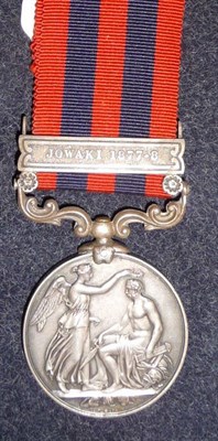 Lot 307 - An India General Service Medal 1854, with clasp JOWAKI 1877-8, awarded to 580 PTE. DANIEL...