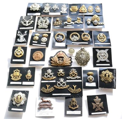 Lot 63 - A Collection of Forty Two Military Cap Badges, including Scottish, Line Regiments and Service...