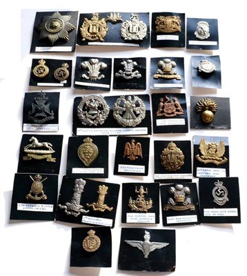 Lot 64 - A Collection of Thirty Military Cap Badges, including Scottish, Line Regiments, Cavalry and Service