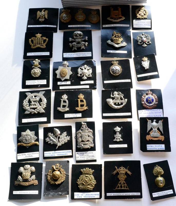 Lot 65 - A Collection of Thirty Military Cap Badges, including Scottish, Line Regiments, Cavalry and Service