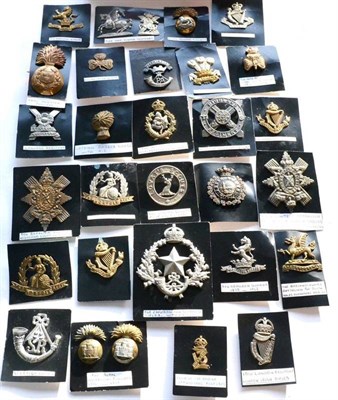 Lot 66 - A Collection of Thirty Military Cap Badges, including Scottish, Line Regiments, Cavalry and Service