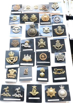 Lot 67 - A Collection of Thirty Military Cap Badges, including Scottish, Line Regiments, Cavalry and Service