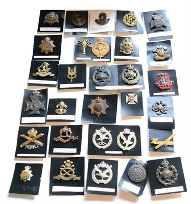 Lot 68 - A Collection of Thirty Military Cap Badges, including Scottish, Line Regiments, Cavalry and Service