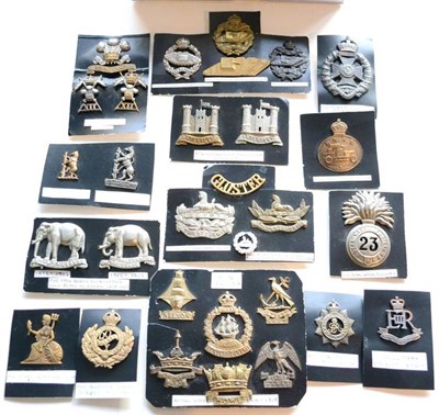 Lot 69 - A Collection of Thirty Military Cap Badges, including Scottish, Line Regiments, Cavalry and Service