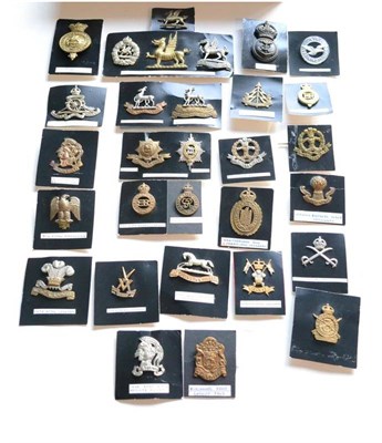 Lot 72 - A Collection of Thirty Military Cap Badges, including Scottish, Line Regiments, Cavalry and Service