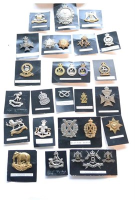 Lot 74 - A Collection of Twenty Eight Military Cap Badges, including Scottish, Line Regiments, Cavalry...