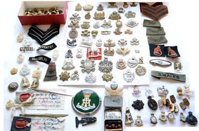 Lot 78 - A Collection of Forty Eight Military Cap Badges, including Yeomanry regiments and glengarry badges