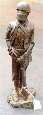 Lot 87 - An Unusual and Well Modelled Bronzed Resin Figure of a First World War Sergeant to the Tank...