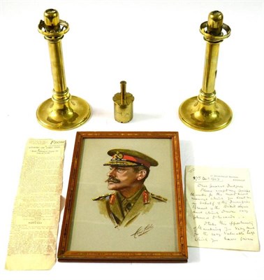 Lot 90 - Douglas Haig Interest - A Portrait Sketch of General Haig by Cecil Cutler, bust length, signed,...