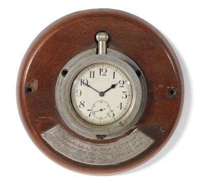 Lot 95 - Gallipoli Interest - A First World War Pre RAF Aviation Cockpit Timepiece, the circular white...