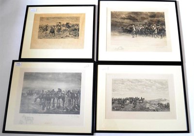 Lot 110 - Herbert A Lake, `Cavalry before Arras, March 1917' and `The Start for the ";Sab"; Cambria...