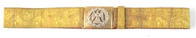 Lot 112 - A Late Victorian Gold Lace Waist Belt to the  Scots Greys, backed in crimson textured leather, with