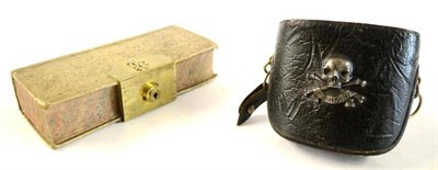 Lot 113 - A Victorian Black Patent Leather Binoculars Case to the 17th Lancers, the deep flap fascia set with