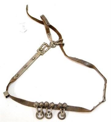 Lot 116 - A European Silver Coloured Metal Mounted Leather Sword Belt, possibly 17th Century, for a...