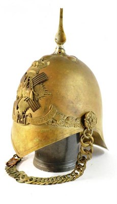 Lot 149 - A Victorian 1871 Pattern Officer's White Metal/Brass Helmet to the Fife Light Horse, with...