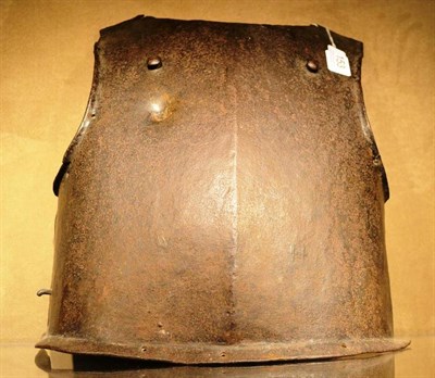 Lot 153 - A Civil War Heavy Siege Breastplate, circa 1640, proofed, with armourer's marks, two strap...