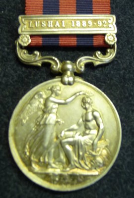 Lot 318 - An India General Service Medal 1854, with clasp LUSHAI 1889-92, awarded to 5852.PTE.A.PAICE.4...