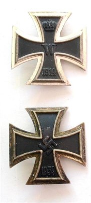 Lot 181 - A German Third Reich Iron Cross, First Class, with concave back and sword shape pin; a First...