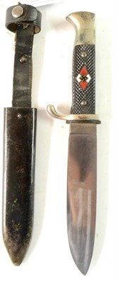 Lot 190 - A German Third Reich Hitler Youth Knife, the steel blade with RZM mark over M7/13, the plated white