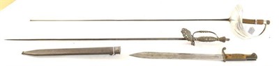 Lot 208 - An Edwardian Court Sword, the 77.5cm triangular section steel blade etched with scrolling...