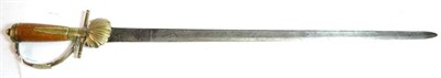 Lot 214 - A 17th Century German Hunting Hanger, the 57cm single edge steel blade with a narrow fuller running