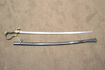 Lot 215 - An Imperial German Army Sword, the 80cm single edge fullered steel blade etched with martial...