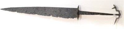 Lot 219 - A Medieval Rondel Dagger (14th/15th Century), with 21.5cm single edge blade, small oval guard,...