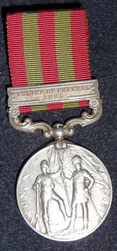 Lot 325 - An India Medal 1896, with clasp RELIEF OF CHITRAL 1895, awarded to 3116 Pte.J.Dickenson 1stBn....