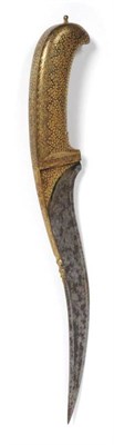 Lot 250 - An Early 19th Century Indo Persian Pesh Kabz, the 24cm recurving steel blade with a pronounced...